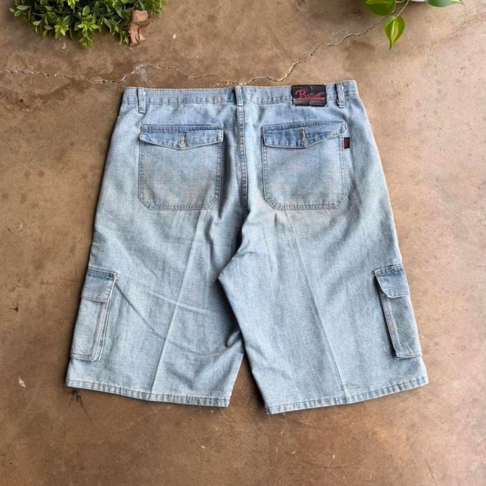Vintage Y2K 2000s Southpole‎ type blue denim cargo jorts